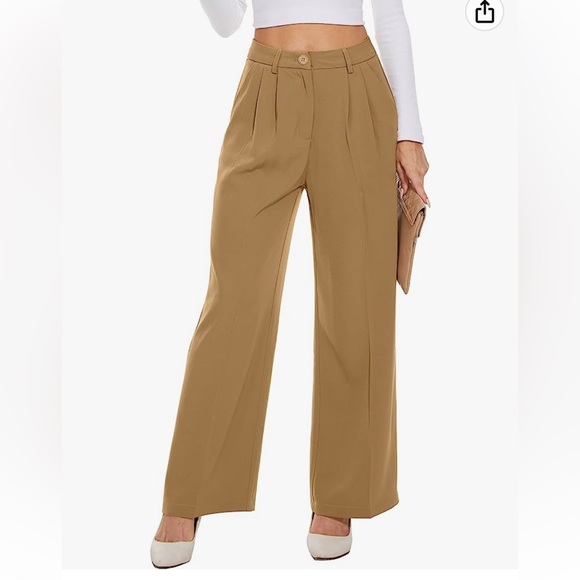 Wide leg pants beige/camel - Picture 1 of 7